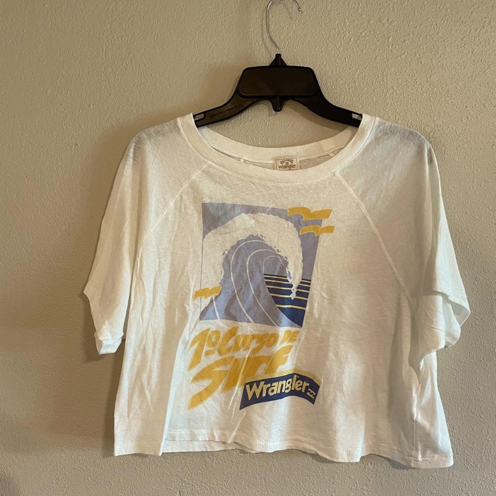 White Billabong x Wrangler Collab Graphic Tee